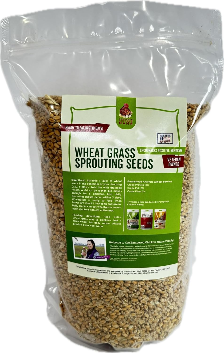 Semillas forrajeras para pollos 3lb hierba pastizal trigo
