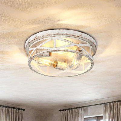 Lámpara techo empotrado metal 13pulg dormitorio sala cocina blanco dorado
