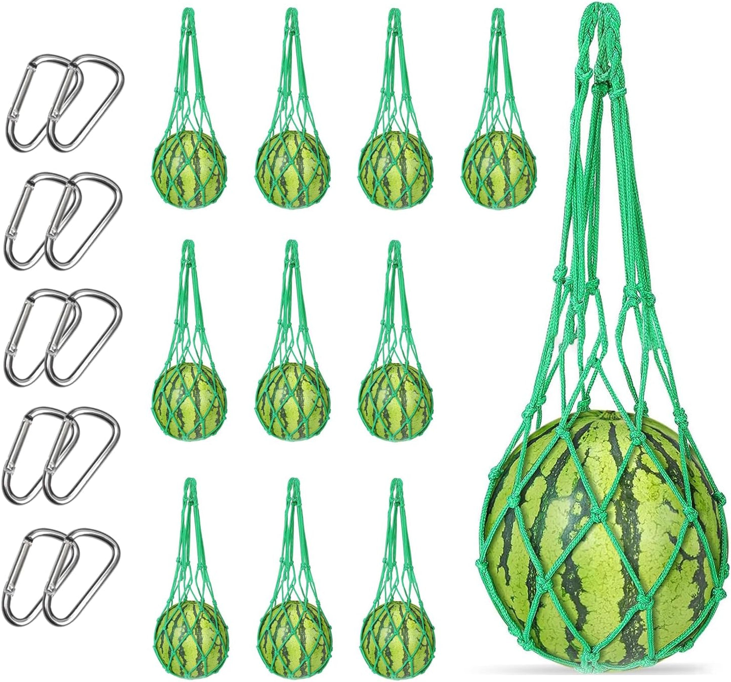 10 Soportes Hamaca Melón con Gancho para Enrejado Jardín Vertical