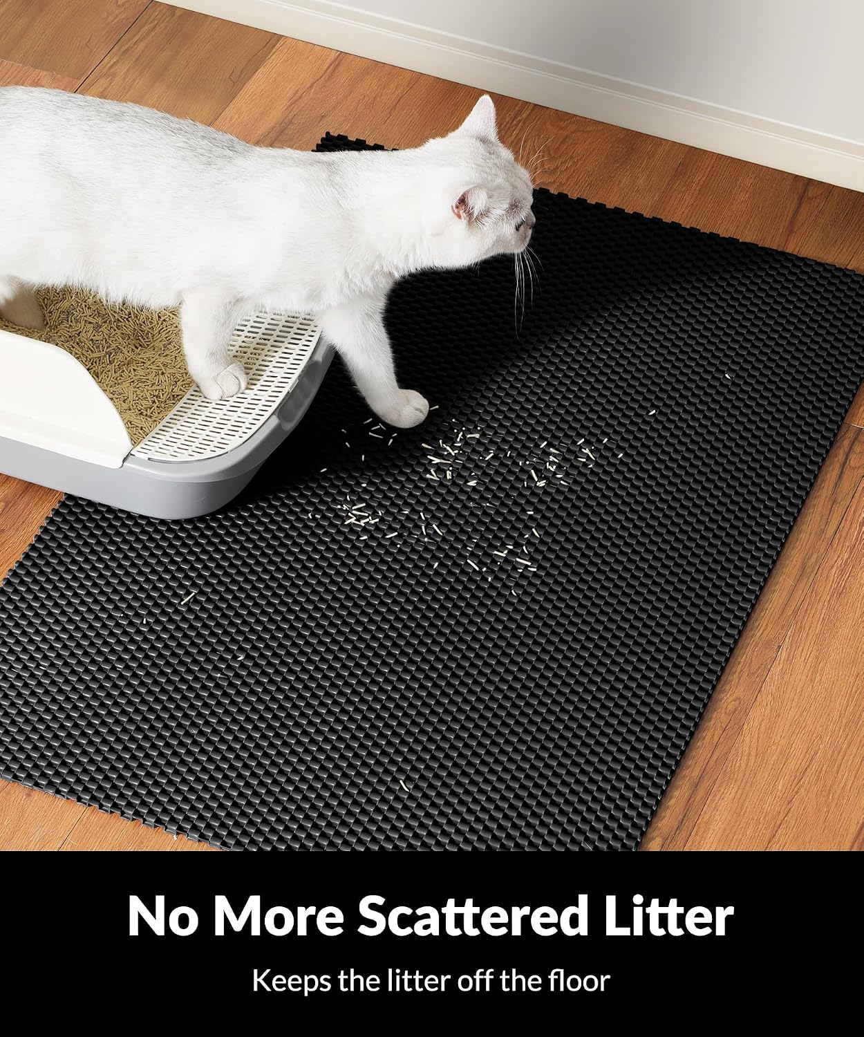 Tapete arena gatos 35x23pulg impermeable antideslizante