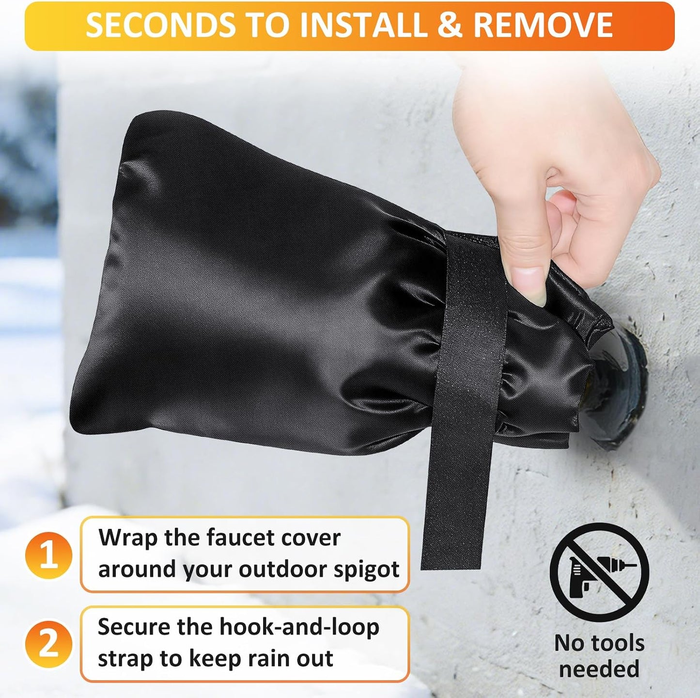 2 Fundas grifo exterior invierno protección congelación impermeable