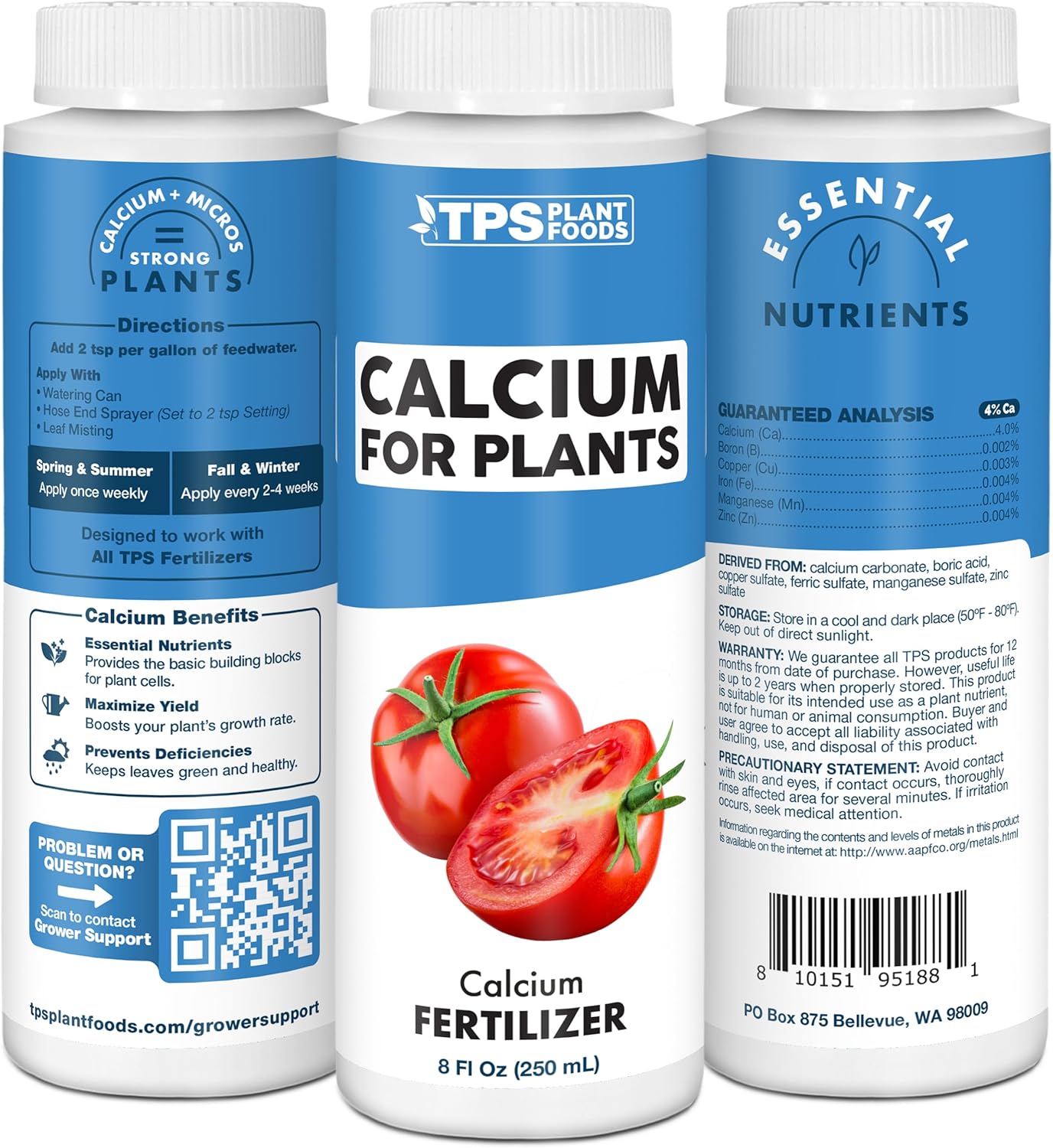 Suplemento líquido de calcio para plantas 8oz