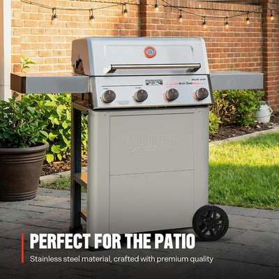 Parrilla gas propano 4 quemadores acero inox Mesa 2