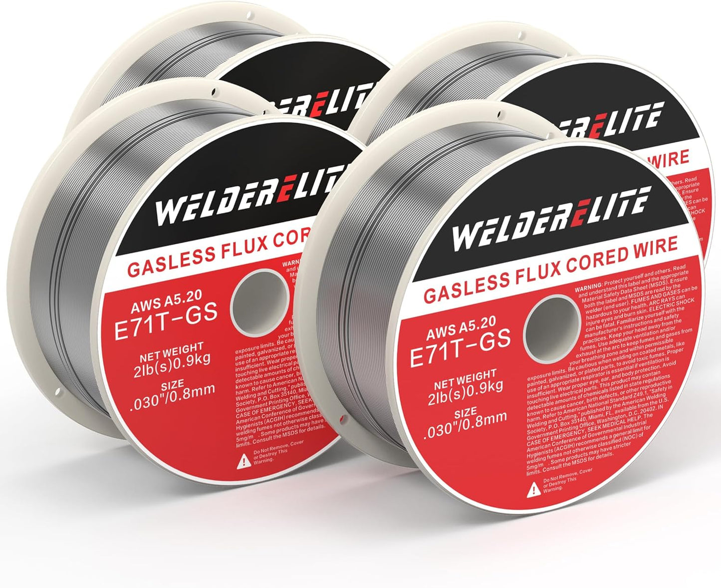 Pack 4 cables soldadura E71T-GS 0.030pulg sin gas