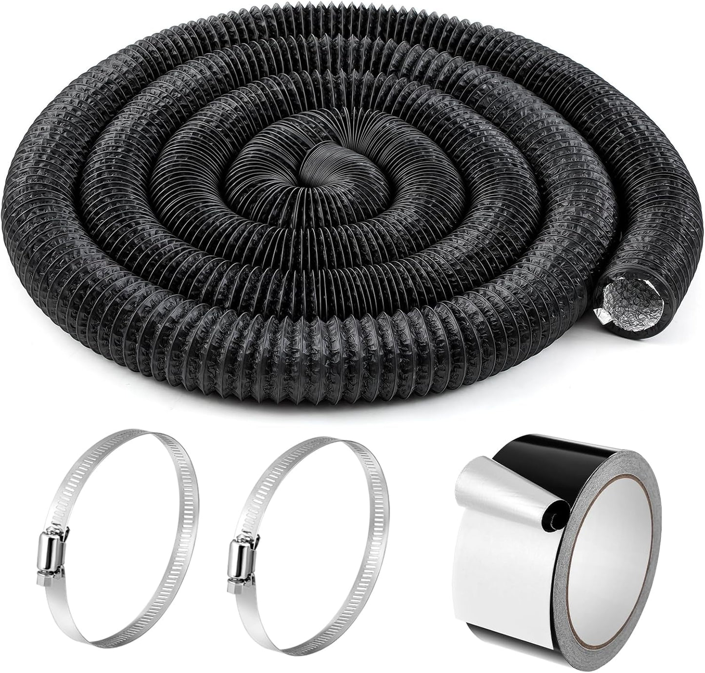 Manguera ventilación secadora 3pulg x16ft aluminio flexible