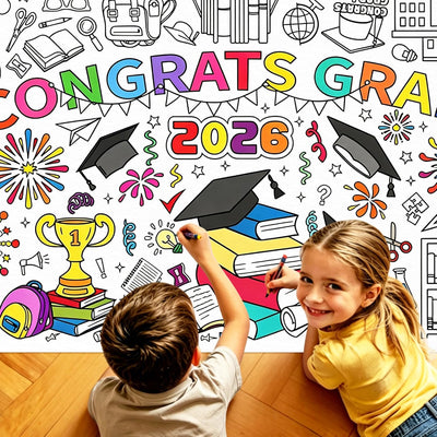 Mantel para colorear Congrats Grad 30 x 72 pulgadas decoración de graduación