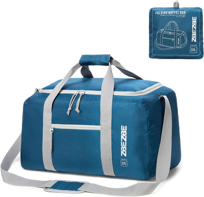 Bolsa viaje plegable repelente agua cremallera 2 vías Azul