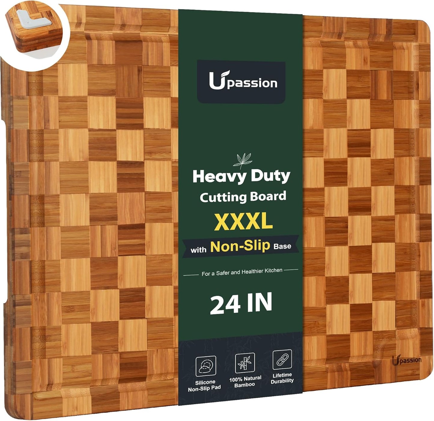 Tabla cortar bambú XXXL para charcutería cocina