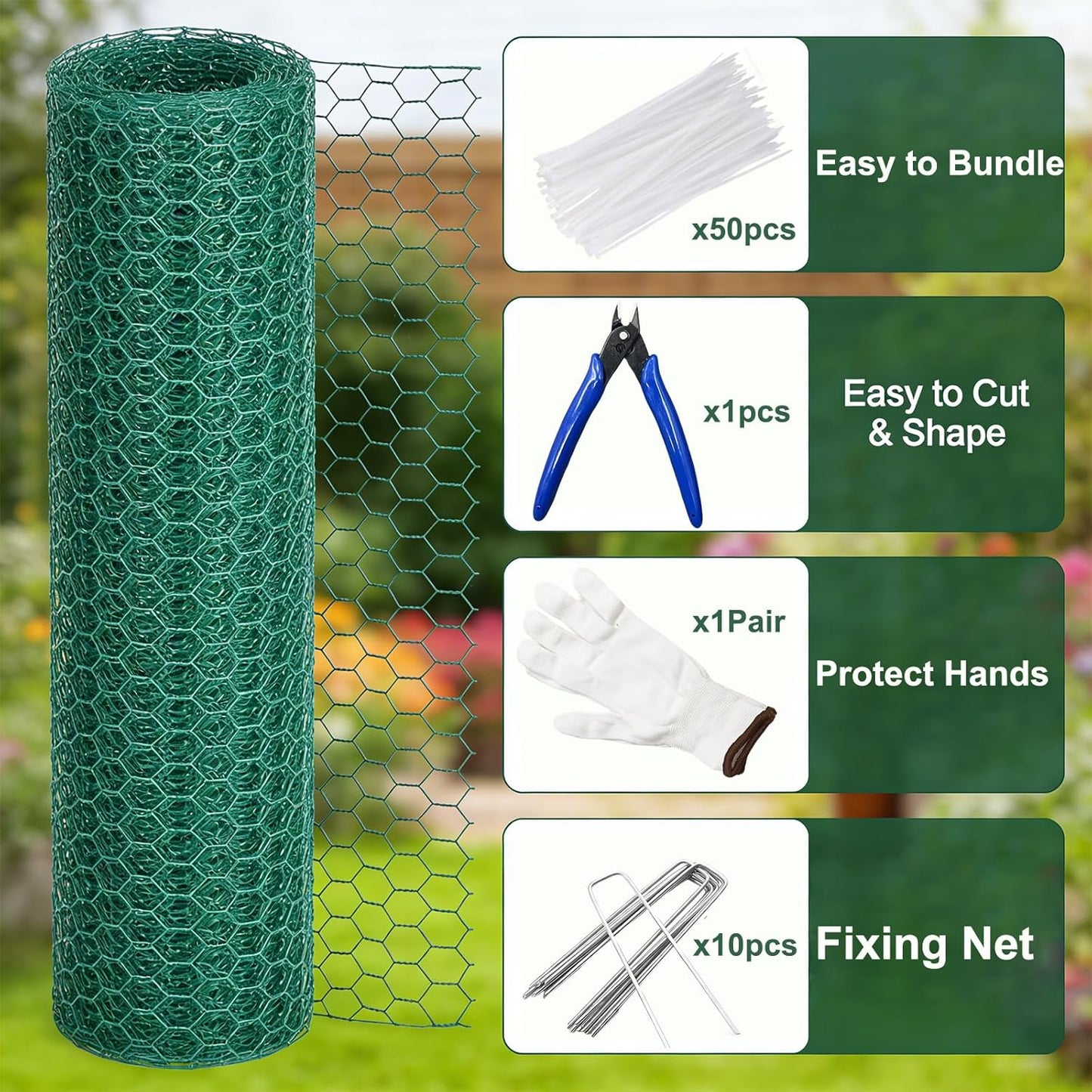 Protectores plantas malla 15.7x120pulg con guantes