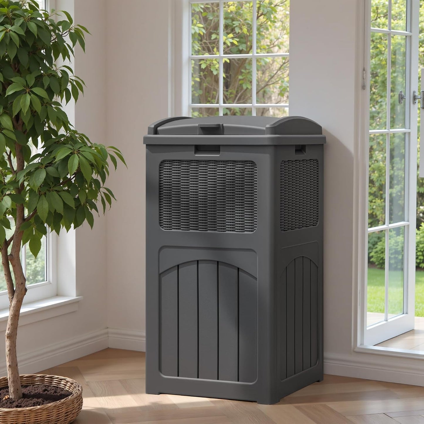 2 Cajas Resina Impermeables para Cubos Basura Gris