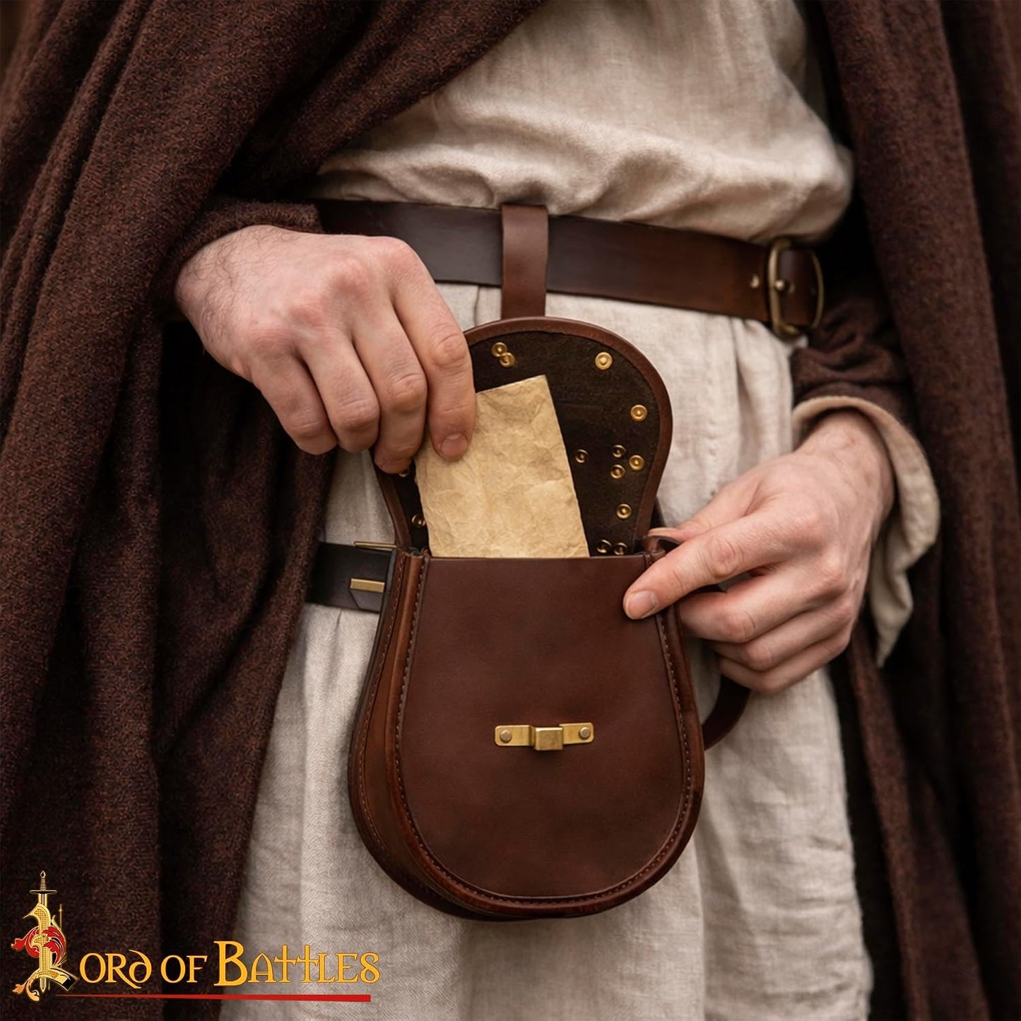 Bolsa cinturón cuero Vikingo para LARP y cosplay