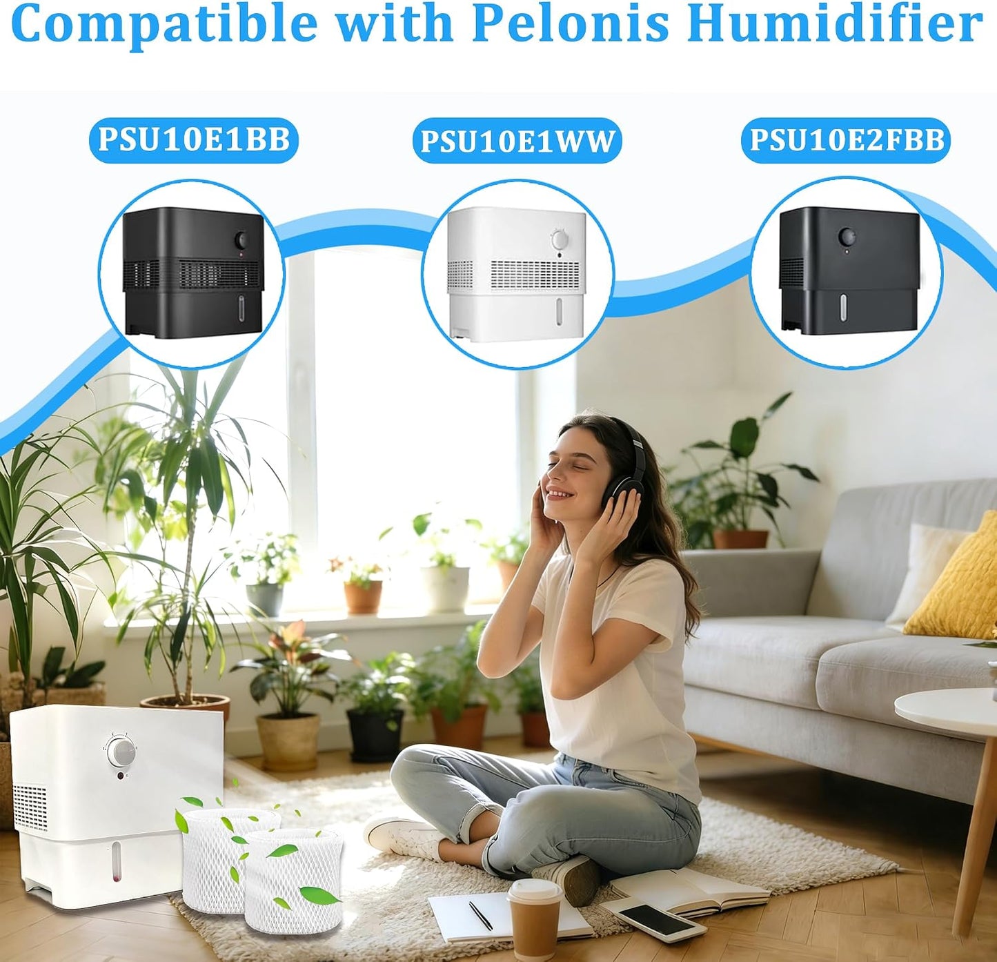 2 Filtros Humidificador Pelonis PSU10E1BB Comp