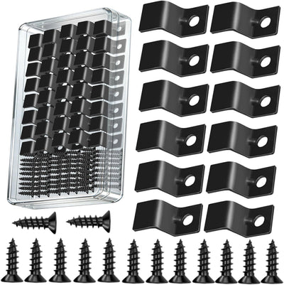 40 Clips en Z para Mesa de Madera Negro