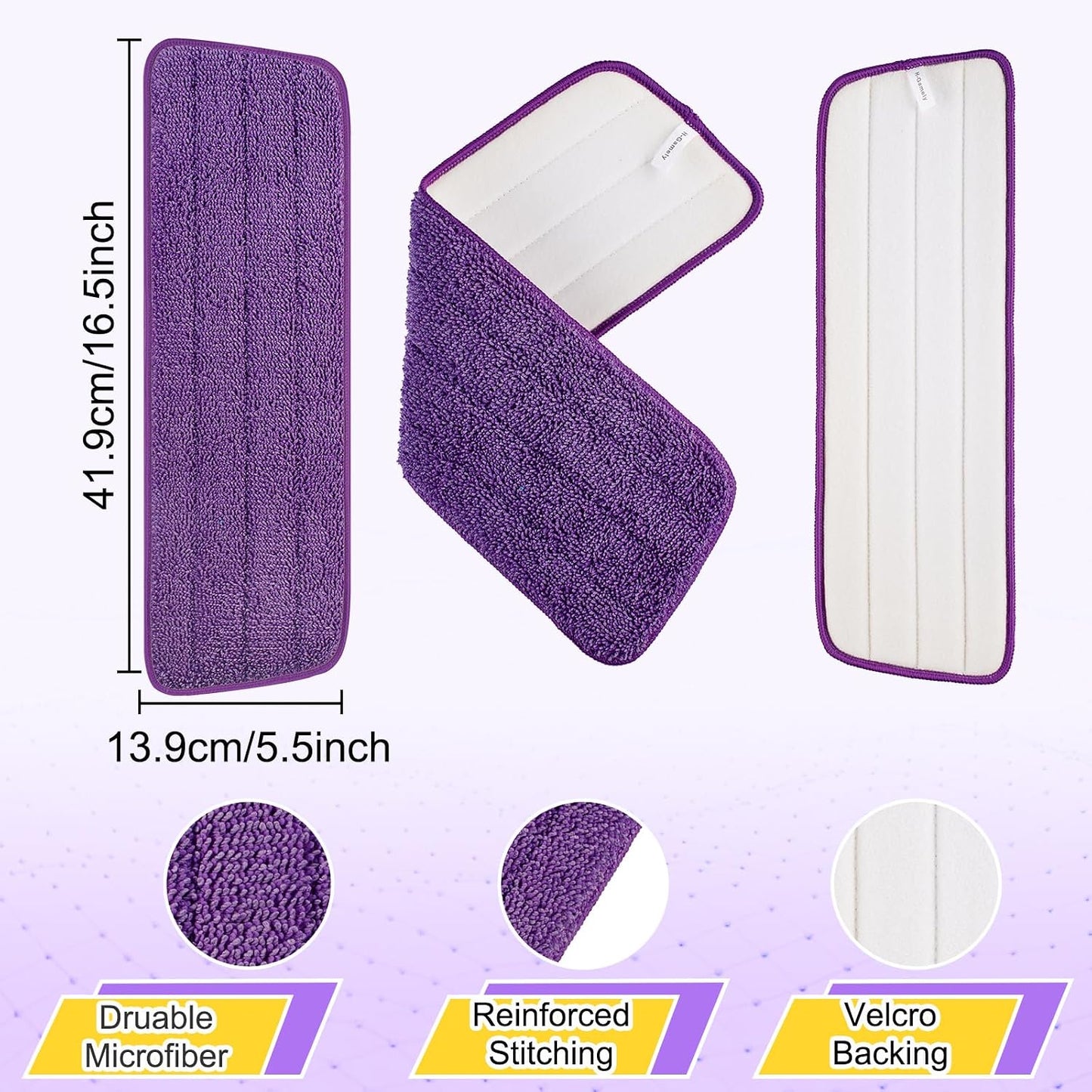 10 Almohadillas Microfibra 16.5pulg Repuesto Mopa Bona