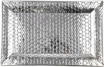 Bandeja acero inox con patrón panal 22x12pulg