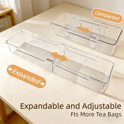 Soporte bolsas té organizador acrílico transparente