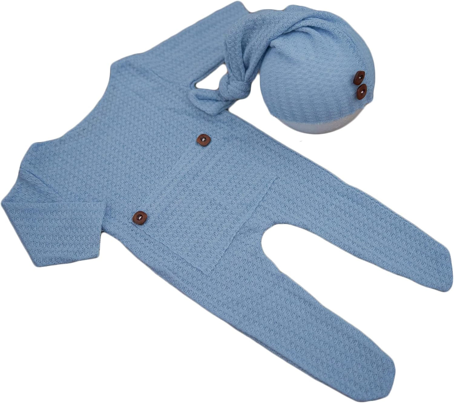 Conjunto accesorios bebé recién nacido sombrero azul