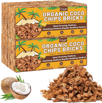4 Pzas Chips Coco Orgánico para Macetas Jardín Orquídeas