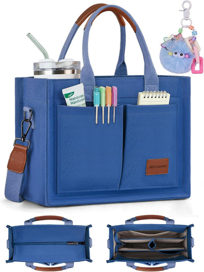 Bolso lona mujer con cremallera compartimentos y soporte