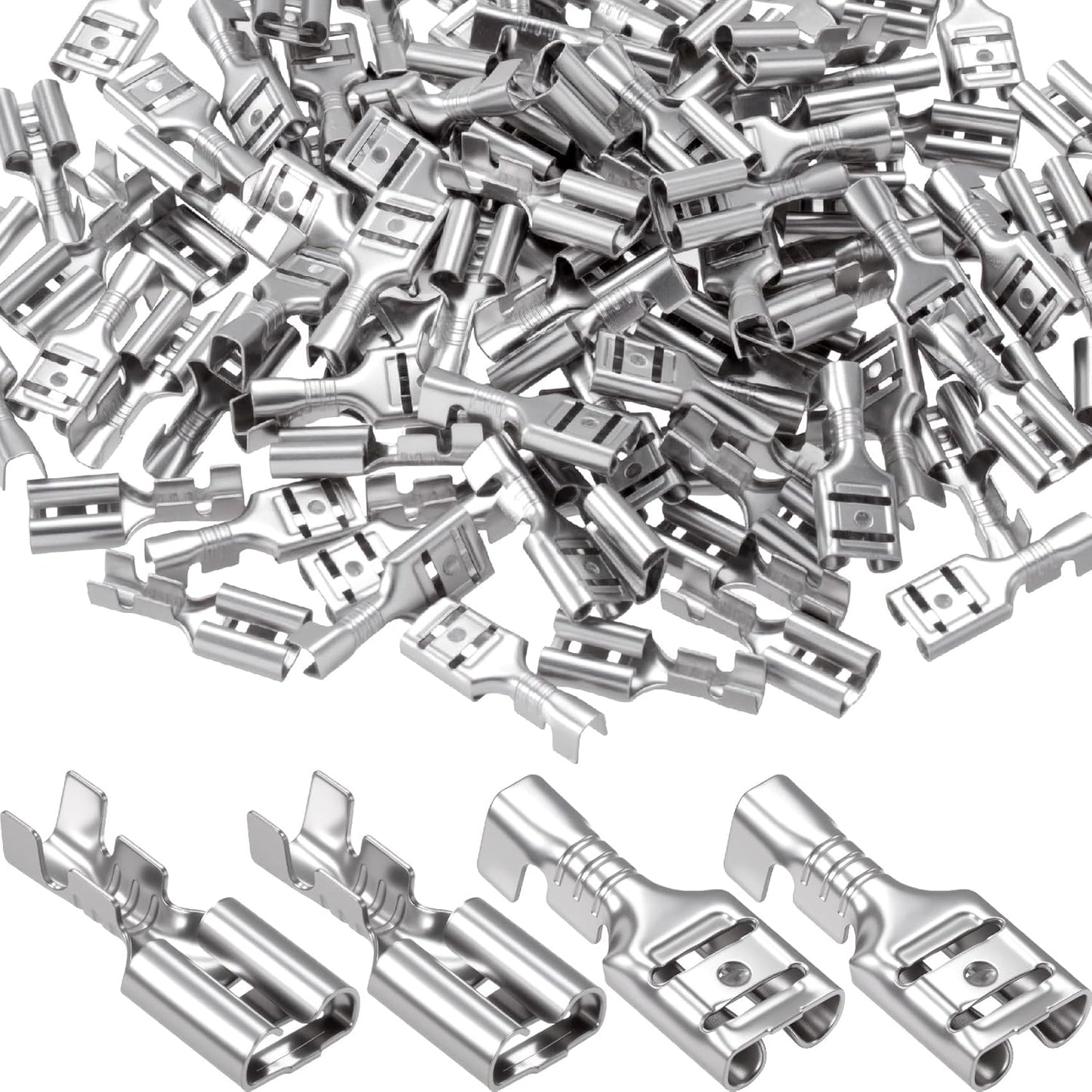 100 Conectores Cable Alta Temp 1/4pulg 18AWG