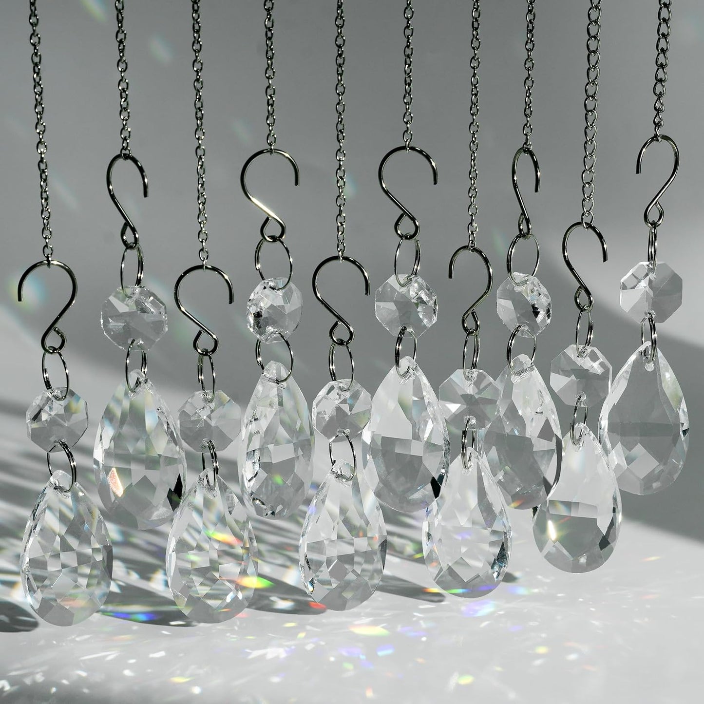 10 Pzas Atrapasueños Cristal Forma Sol 38mm Colgantes Gotas