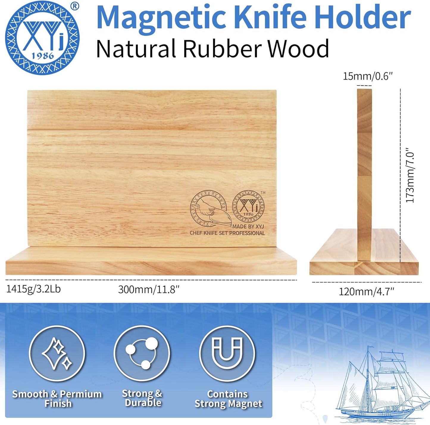 Juego de cuchillos inoxidable con funda magnética