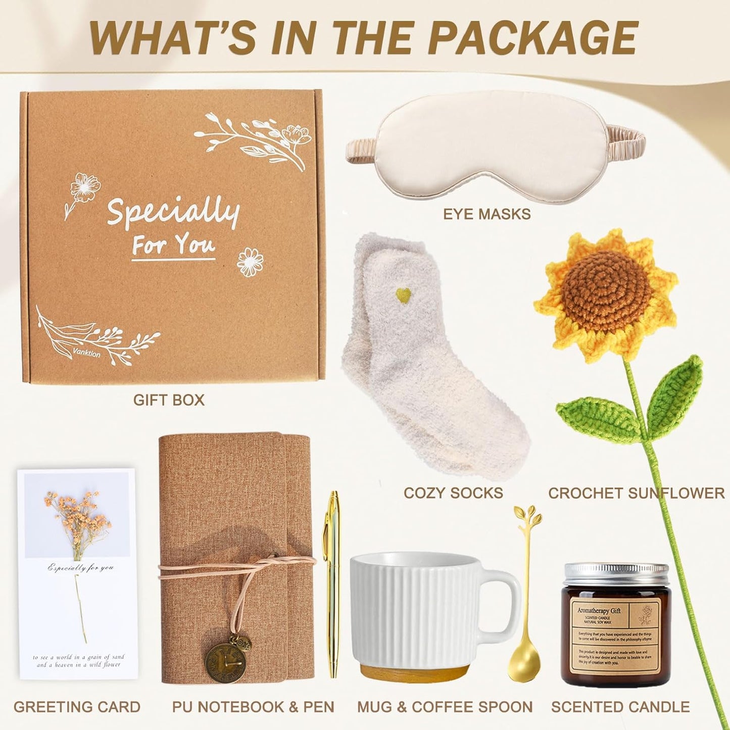 Cesta de regalo para mujeres, profesores y empleados con regalos de cuidado personal