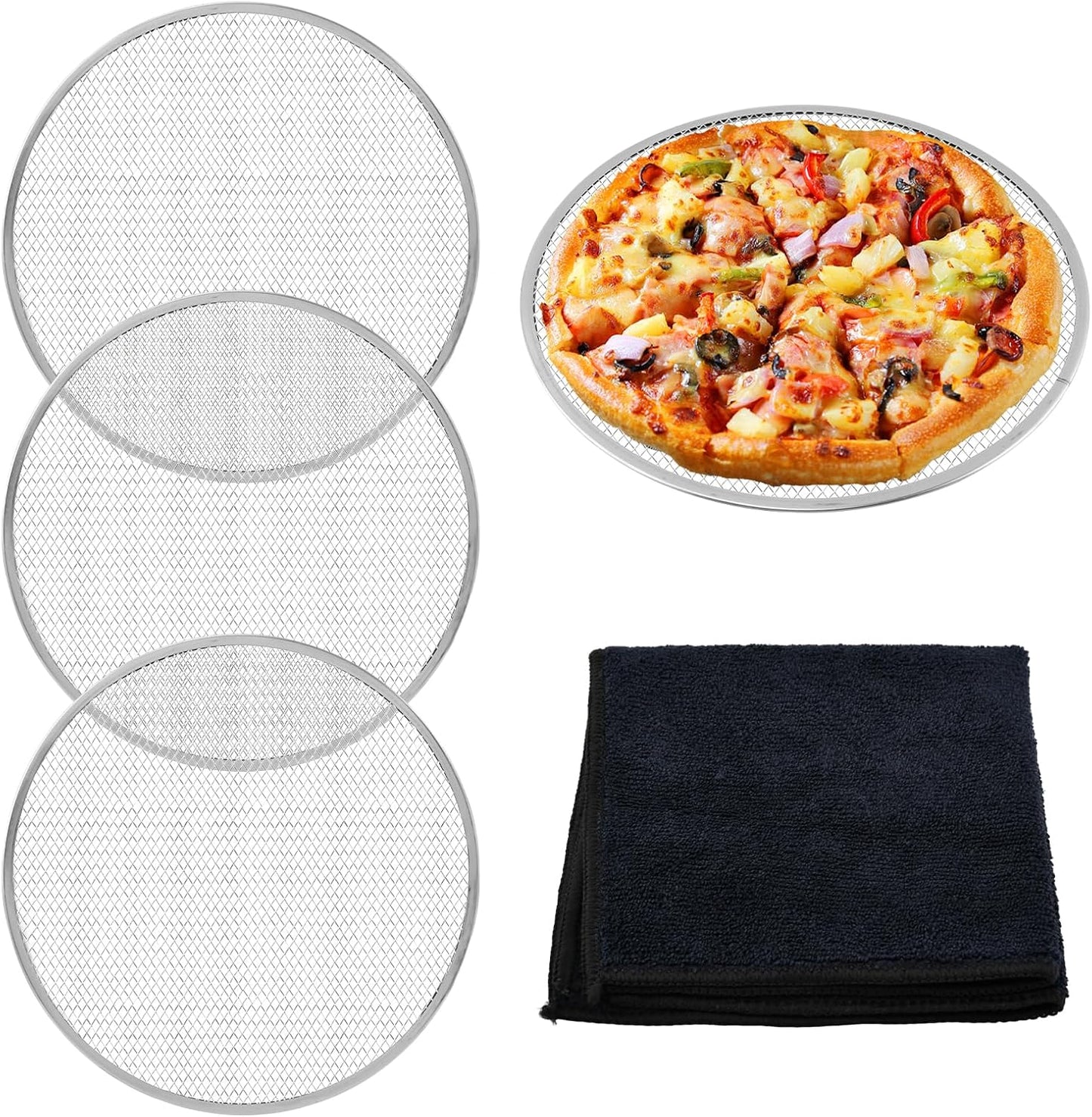 Bandejas de pizza antiadherente 12 pulgadas con borde reforzado