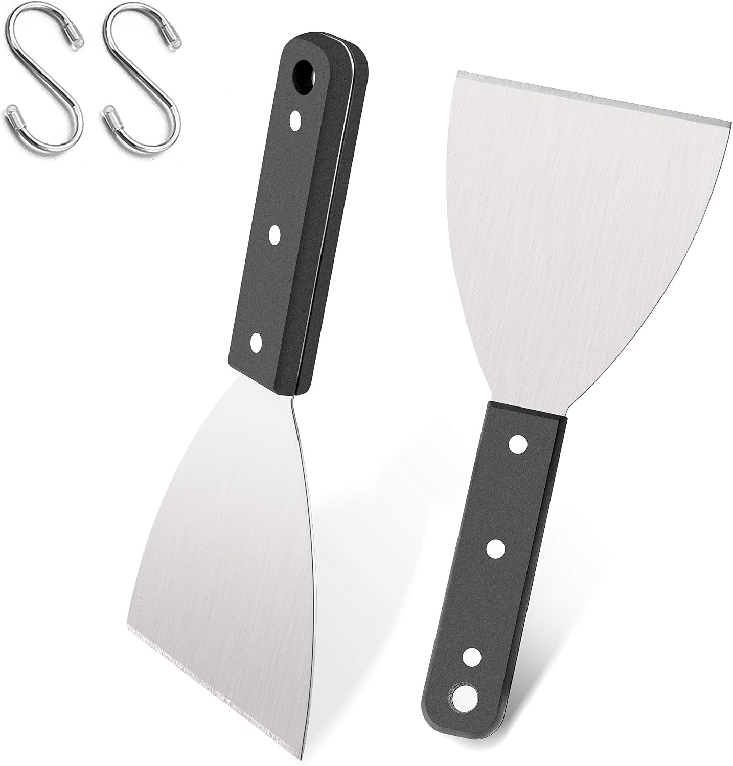 Set 2 Raspadores Acero Inox Planos para Parrilla Cocina