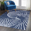 Alfombra moderna azul marino 4x6ft abstracta ondas