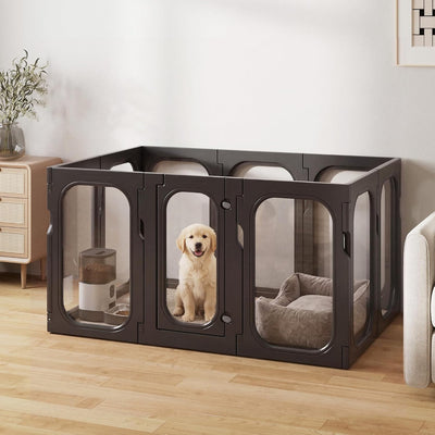 Corralito acrílico transparente para perros pequeños 26pulg