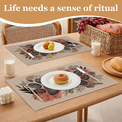 Placemats Boho Floral para mascotas de 12x18 pulgadas set de 6