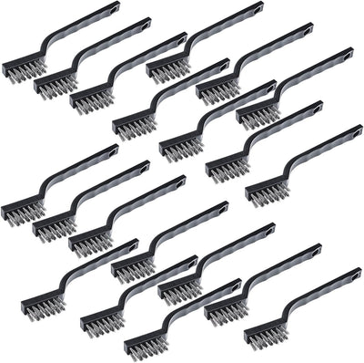 Set 20 Cepillos Acero Inox Mango Pequeño para Soldadura Plateado