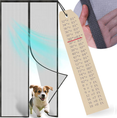 Malla magnética puerta con cierre fibra vidrio gruesa para mascotas
