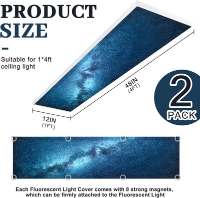 2 Cubiertas Fluorescentes Magnéticas 1x4pies para Luces Techo