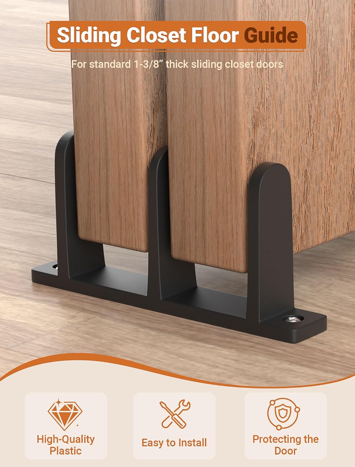 4 Guías Plástico Puerta Armario Universal 1-3/8pulg Estable