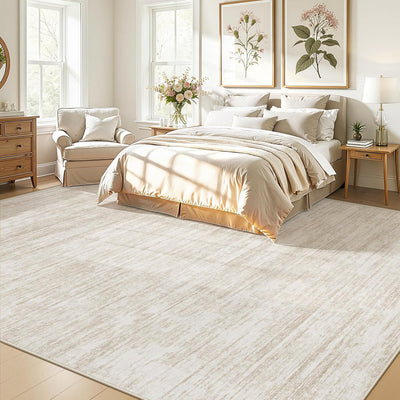 Alfombra lavable 8x10ft moderna antideslizante beige