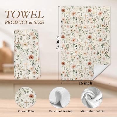 Toallas de cocina con diseño floral cristiano rústico para mujer