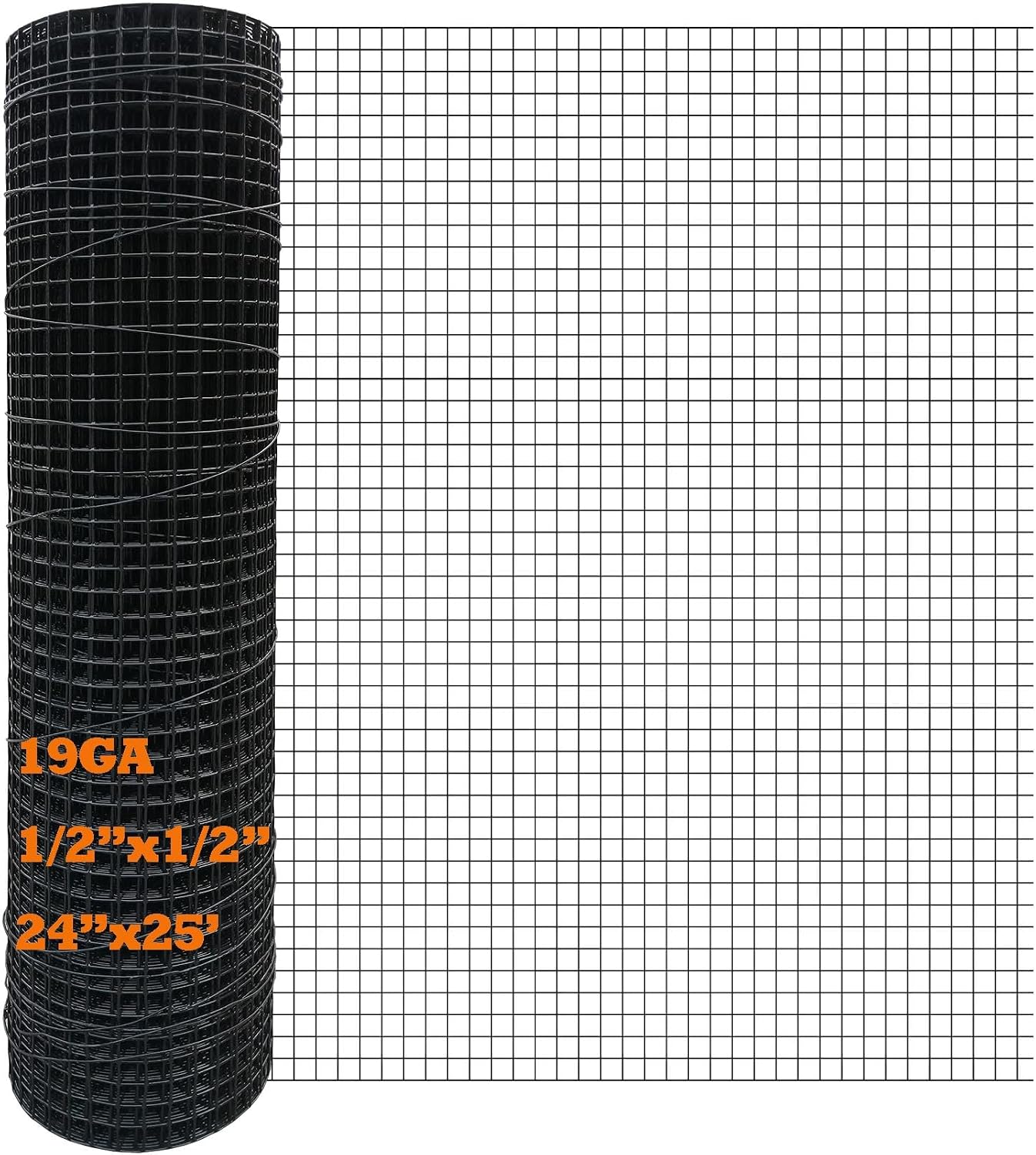 Paño hardware PVC negro 24pulg x25ft 1/2pulg 19GA