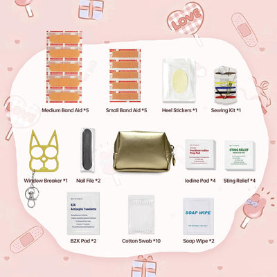 Kit embrague emergencia 27 artículos para mujer enfermera