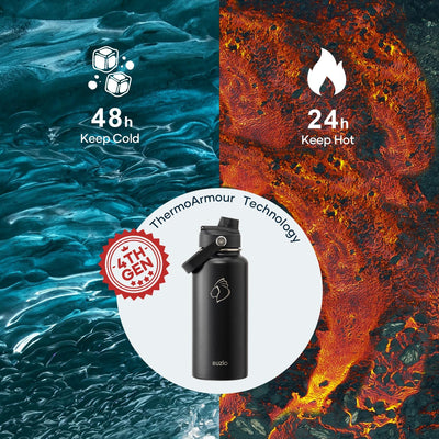 Botella de agua acero inoxidable 32 oz con cubo de hielo aislado 7 L para fiestas