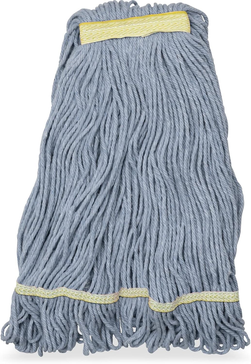 Cabezal trapeador algodón bucle banda amarilla 1pulg azul