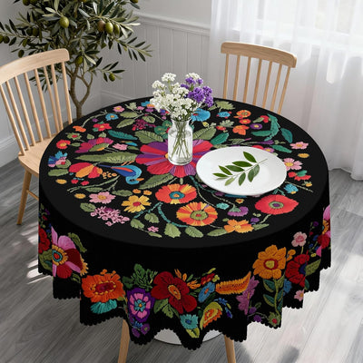 Mantel redondo de 60 pulgadas resistente al agua para comedor y fiestas