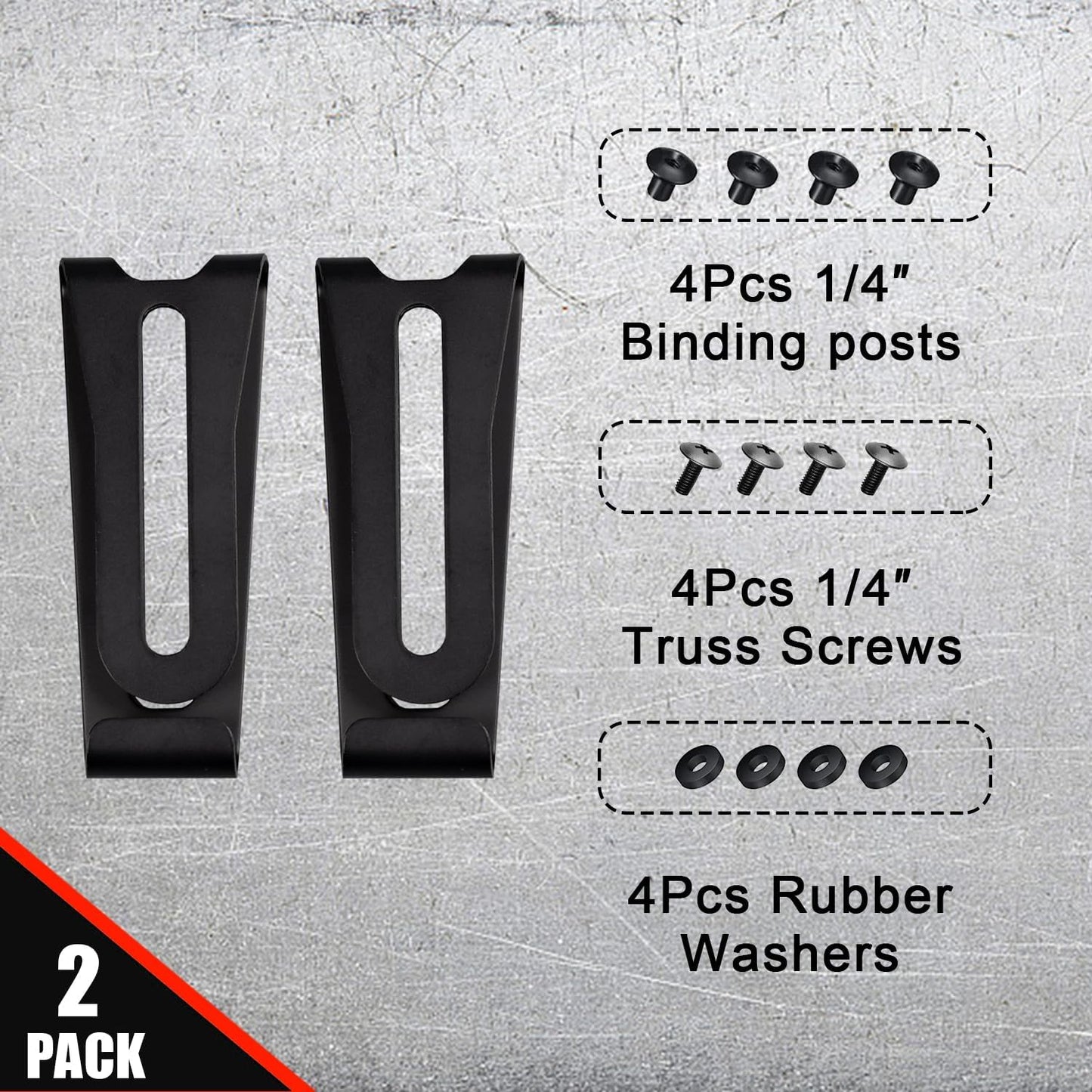 2 Pzas Clip Cuchillo Hebilla Táctica Kydex Negro