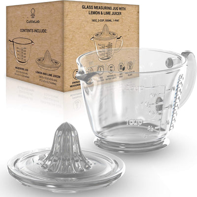 Set 22 Tazas Cucharas Medidoras Jarra Vidrio Exprimidor