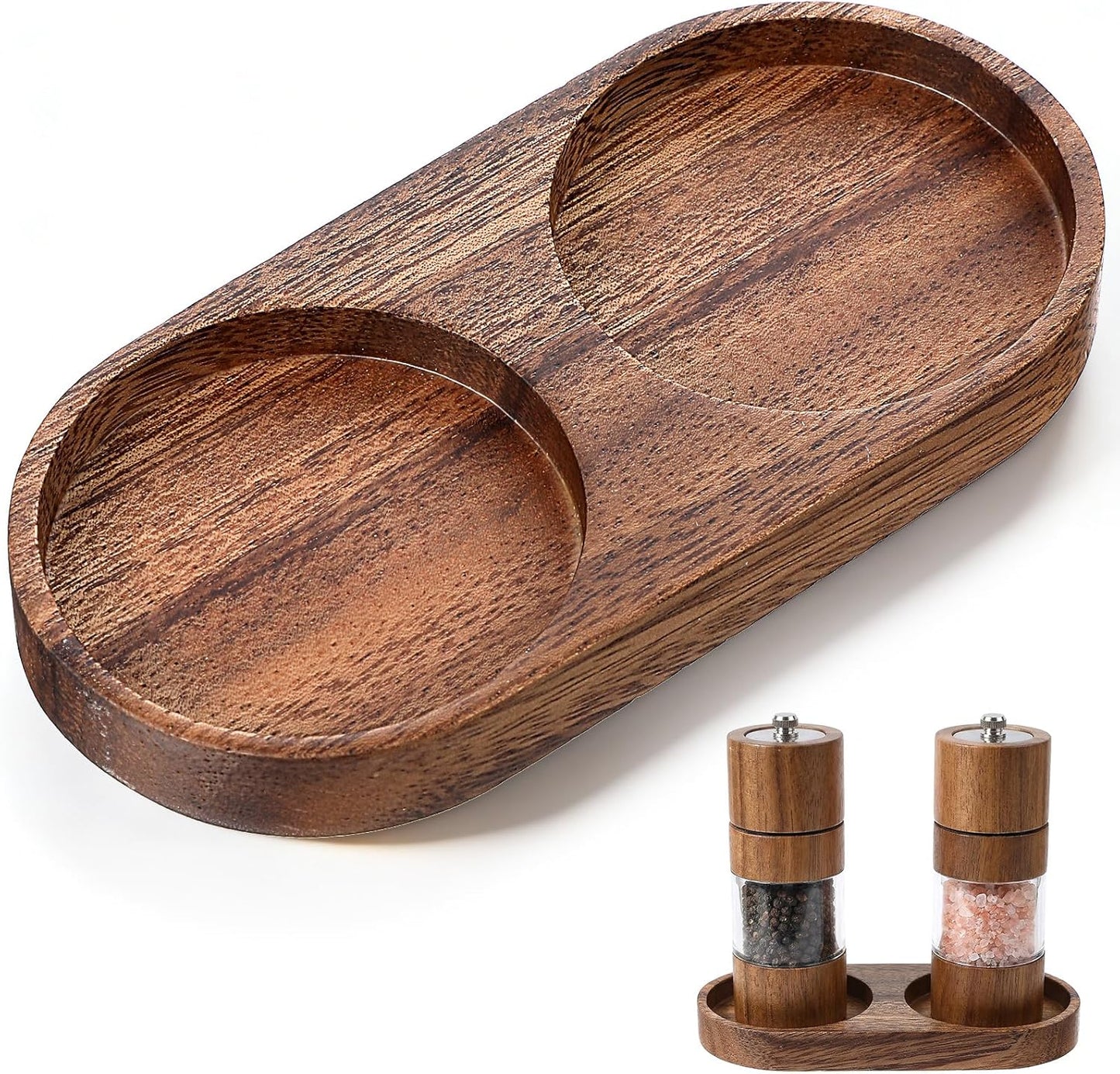 Bandeja sal y pimienta madera para molino coctelera 5.71x2.76pulg