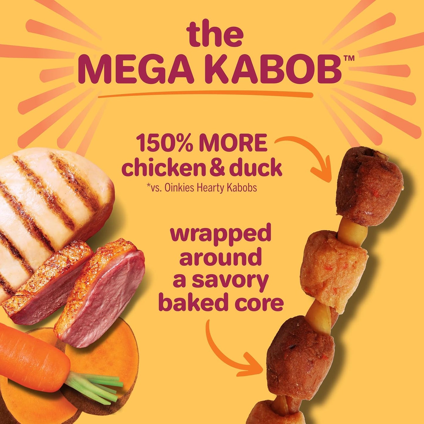 Kabobs de pollo pato zanahoria batata 8 unidades