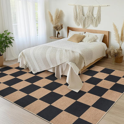 Alfombra lavable yute 6x9ft para sala dormitorio