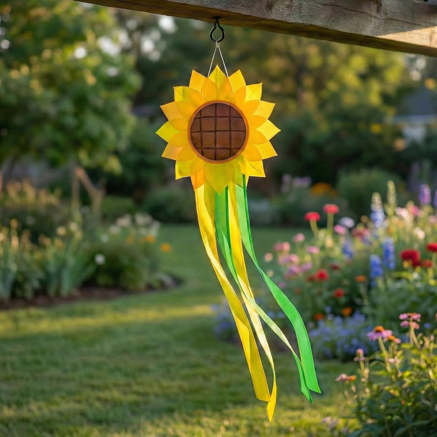 Manguito viento girasol decoración exterior 42pulg
