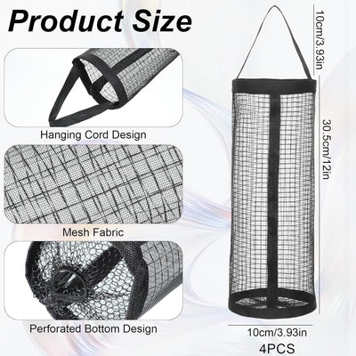 Soportes para bolsas de plástico negro organizador de bolsas reutilizables